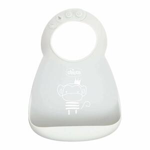 Chicco - Easy Roll Bib - Bavaglino in Silicone Grigio 6m+