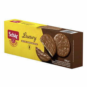 Schar - Luxury biscotti di pasta frolla ricoperti di cioccolato al latte 200 g