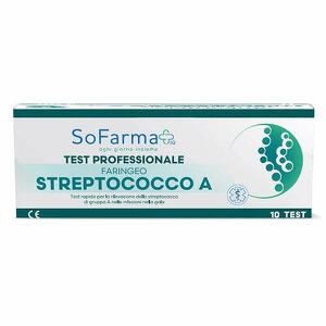 Teststreptococco - Test rapido faringeo strepto a sofarmapiu' rilevazione antigene streptococco a su tampone faringeo mediante immunocromatografia professionale 10 pezzi