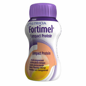 Nutricia  compact protein - Nutricia fortimel compact protein gusto pesca e mango 4 bottiglie da 125ml