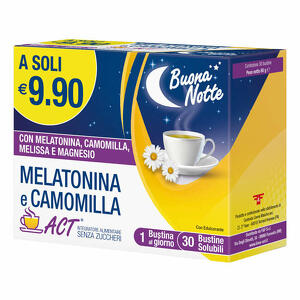 Melatonina e camomilla act - Melatonina e camomilla act 30 bustine solubili senza zuccheri