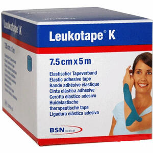 Leukotape - Cerotto elastico leukotape k in rocchetto per chinesi terapia colore rosso larghezza 7,5cm lunghezza 5m