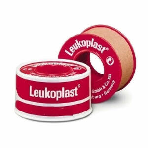 Leukoplast - Cerotto chirurgico perforato per fissaggio medicazioni in rocchetto leukoplast supporto viscosa color pelle massa adesiva caucciu' ossido di zinco 1,25x500cm