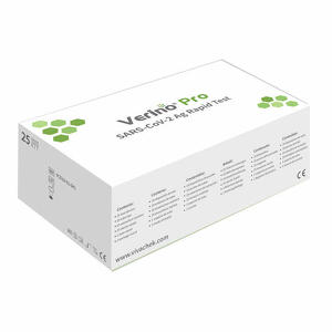 Verino pro - Test antigenico rapido covid-19 verino pro determinazione qualitativa antigeni sars-cov-2 in tamponi nasali/nasofaringei/orofaringei mediante immunocromatografia 25 pezzi uso prof