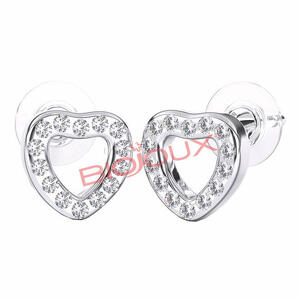 Bjt 939 open heart with crystals - Bjt939 orecchini open heart stainless steel