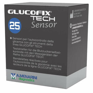 Glucofix - Strisce misurazione glicemia glucofix tech sensor 25 pezzi